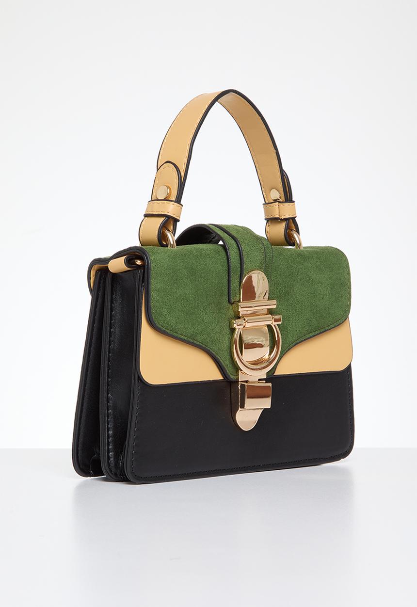 edit - Melody top handle bag - green & black
