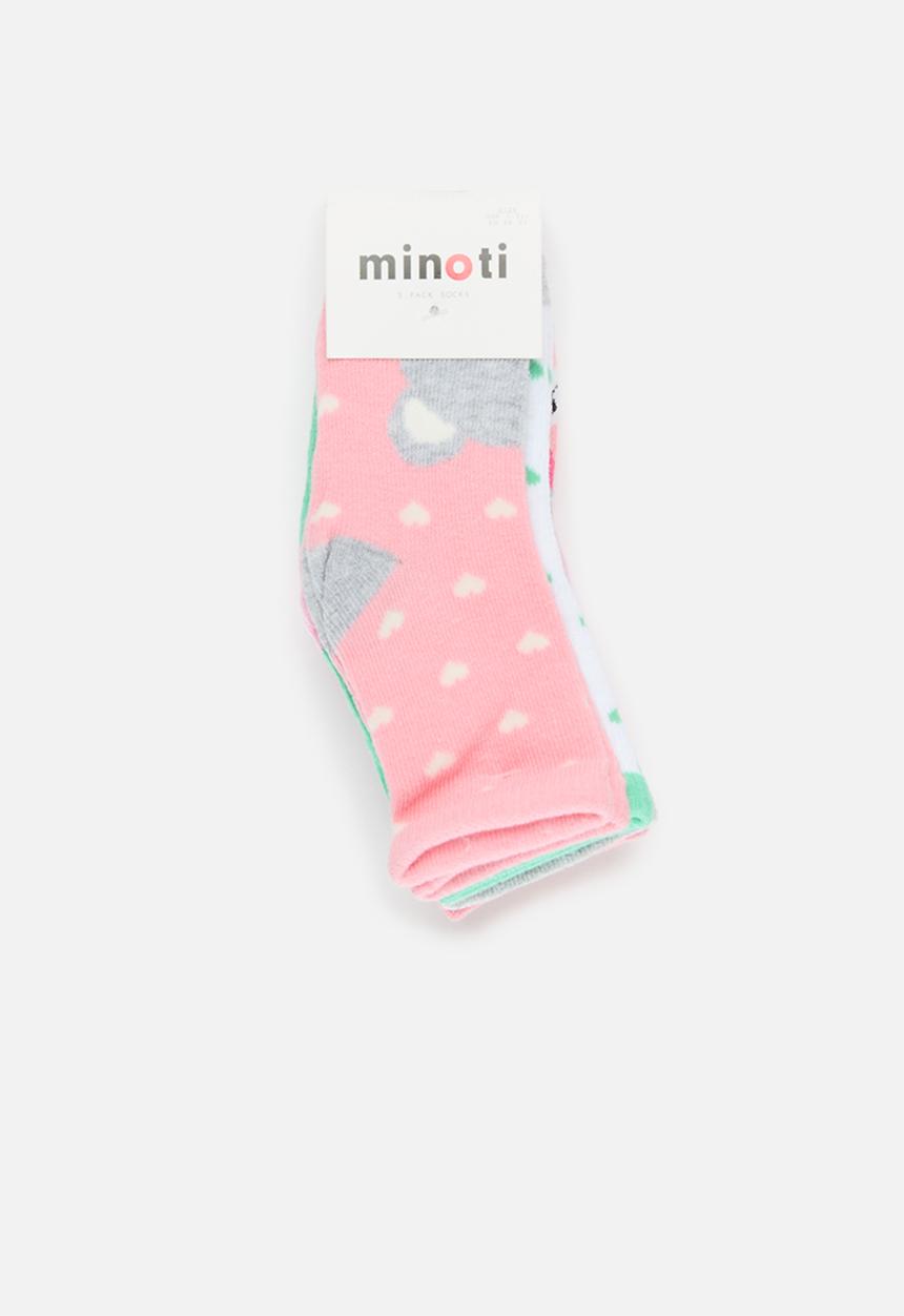MINOTI - 5 Pack girls socks - pink 