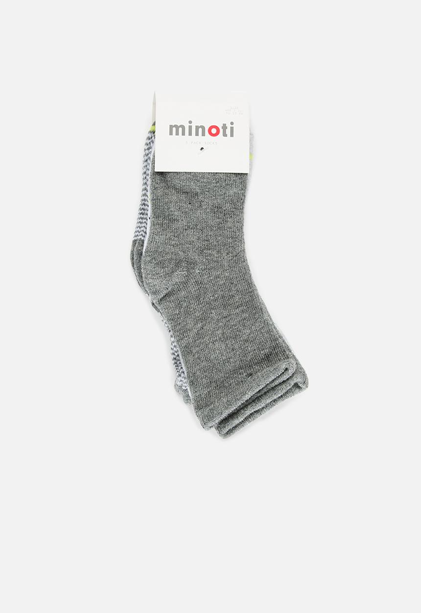 MINOTI - 5 Pack boys socks - grey 