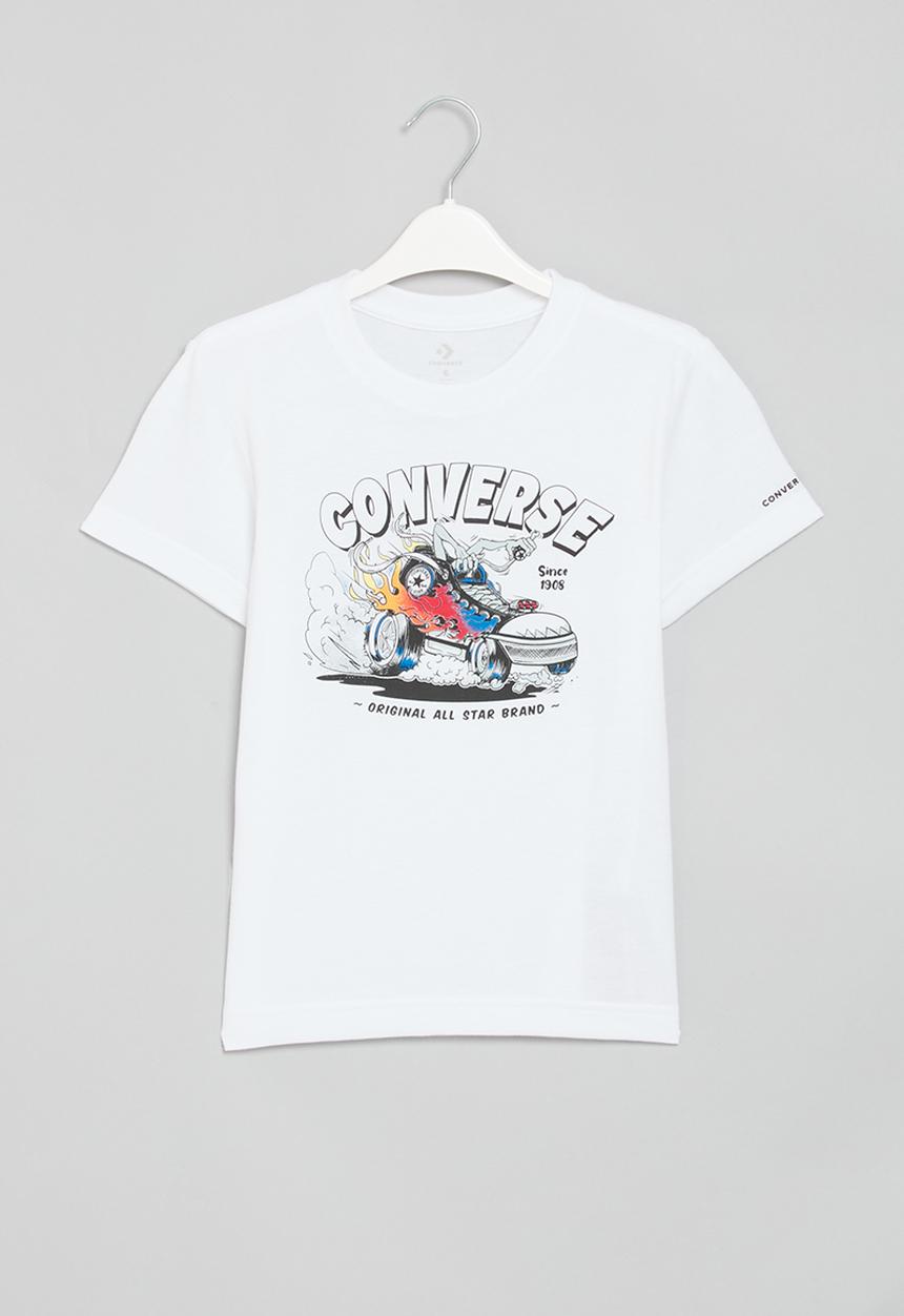 Converse - Converse flaming chuck mobile short sleeve tee - white