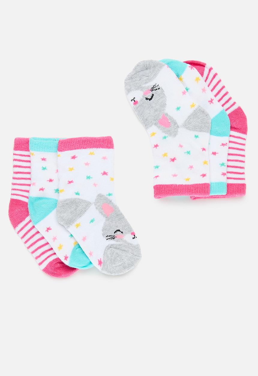 MINOTI - 3 Pack girls socks - pink 