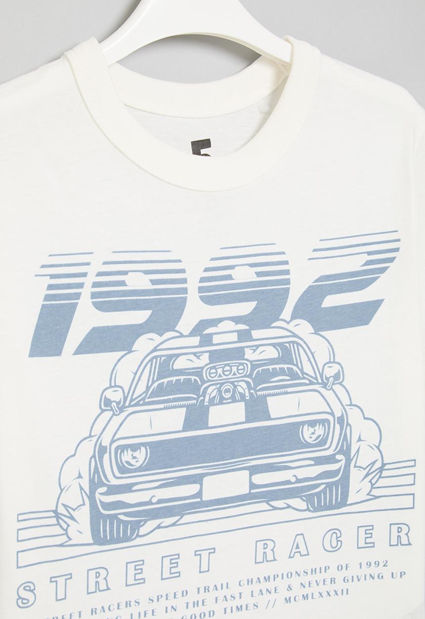 Cotton On - Jonny short sleeve print tee - vanilla/1992 street racer