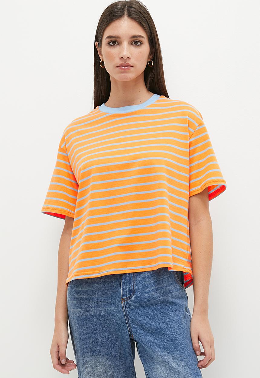 Me&B - Stripe tee - mango stripe