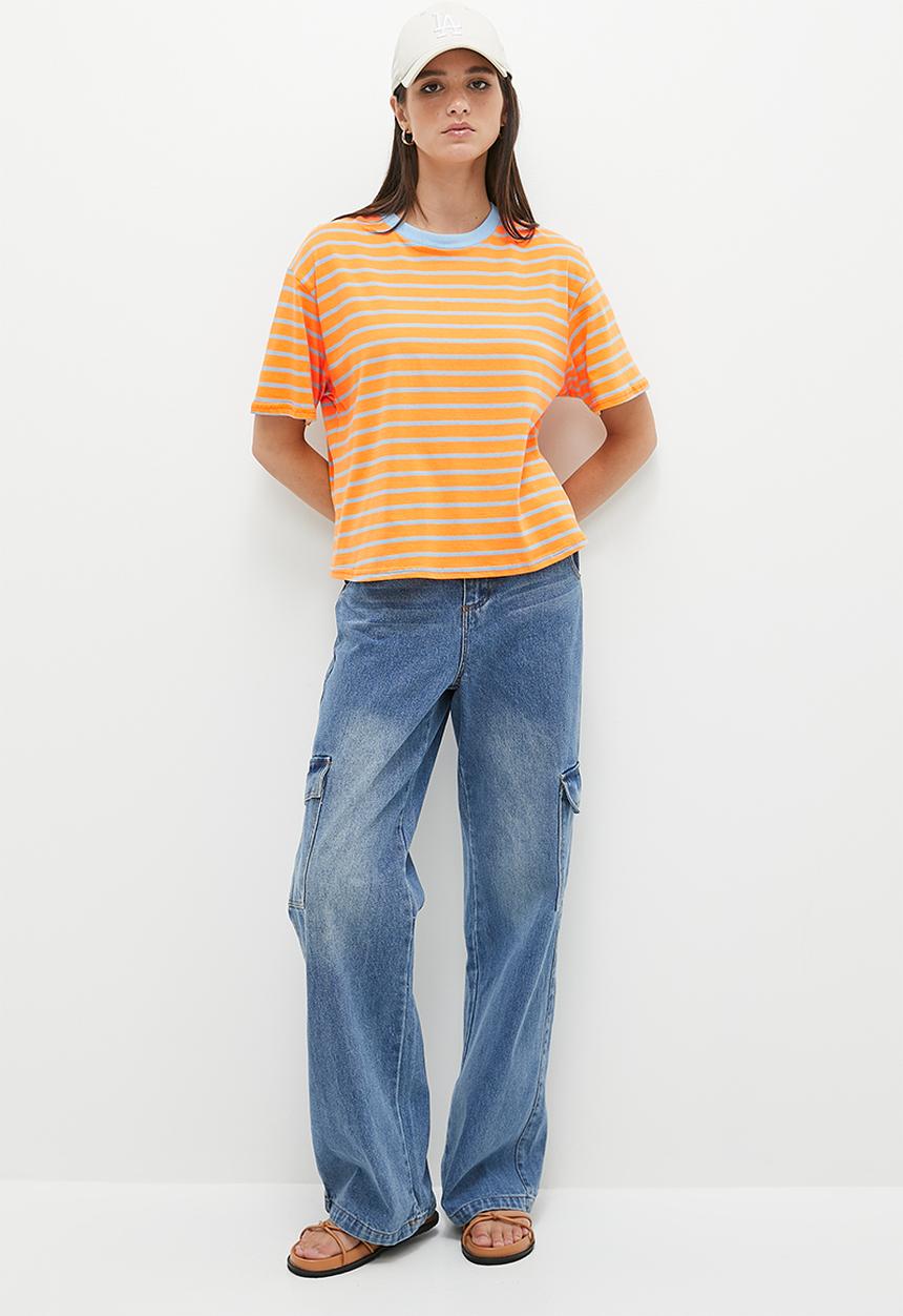 Me&B - Stripe tee - mango stripe