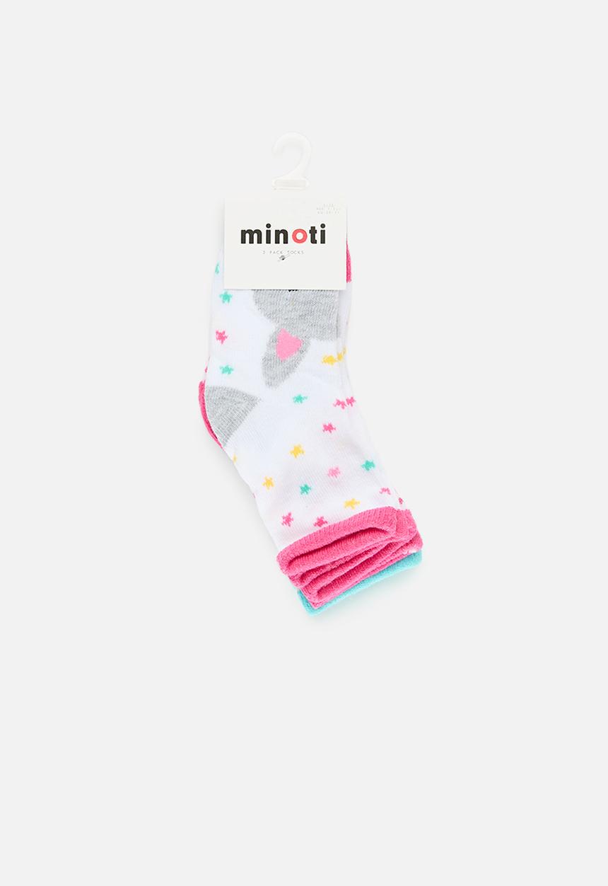 MINOTI - 3 Pack girls socks - pink