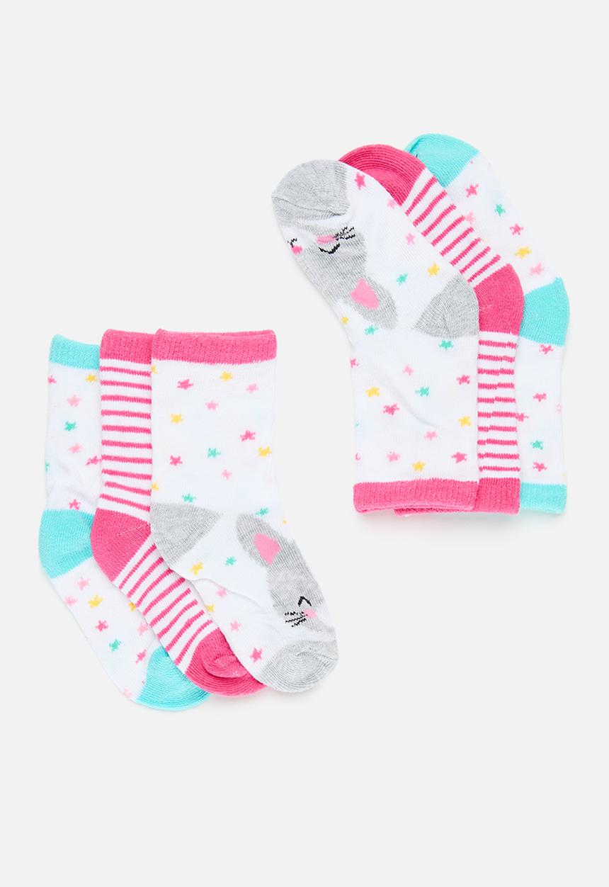 MINOTI - 3 Pack girls socks - pink