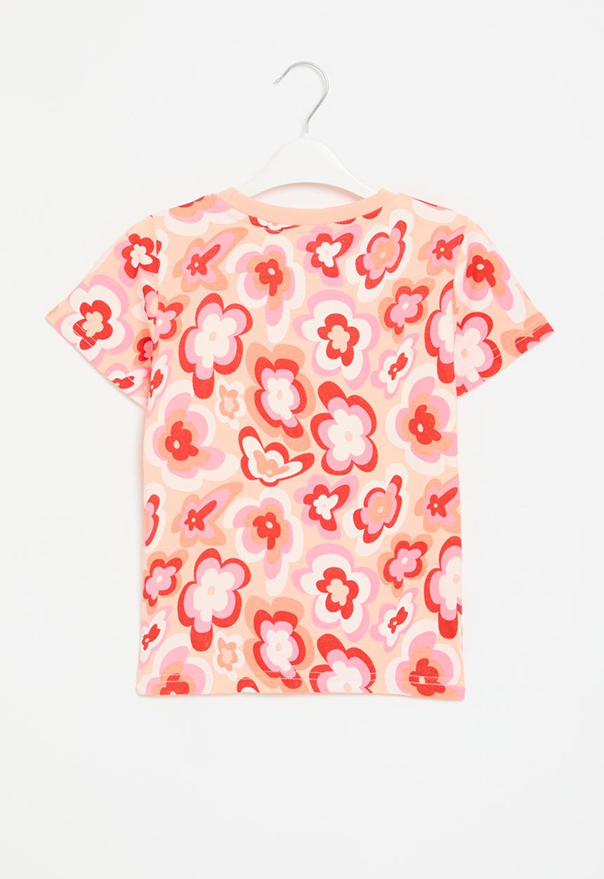Pop Candy - Printed tee - pink and white