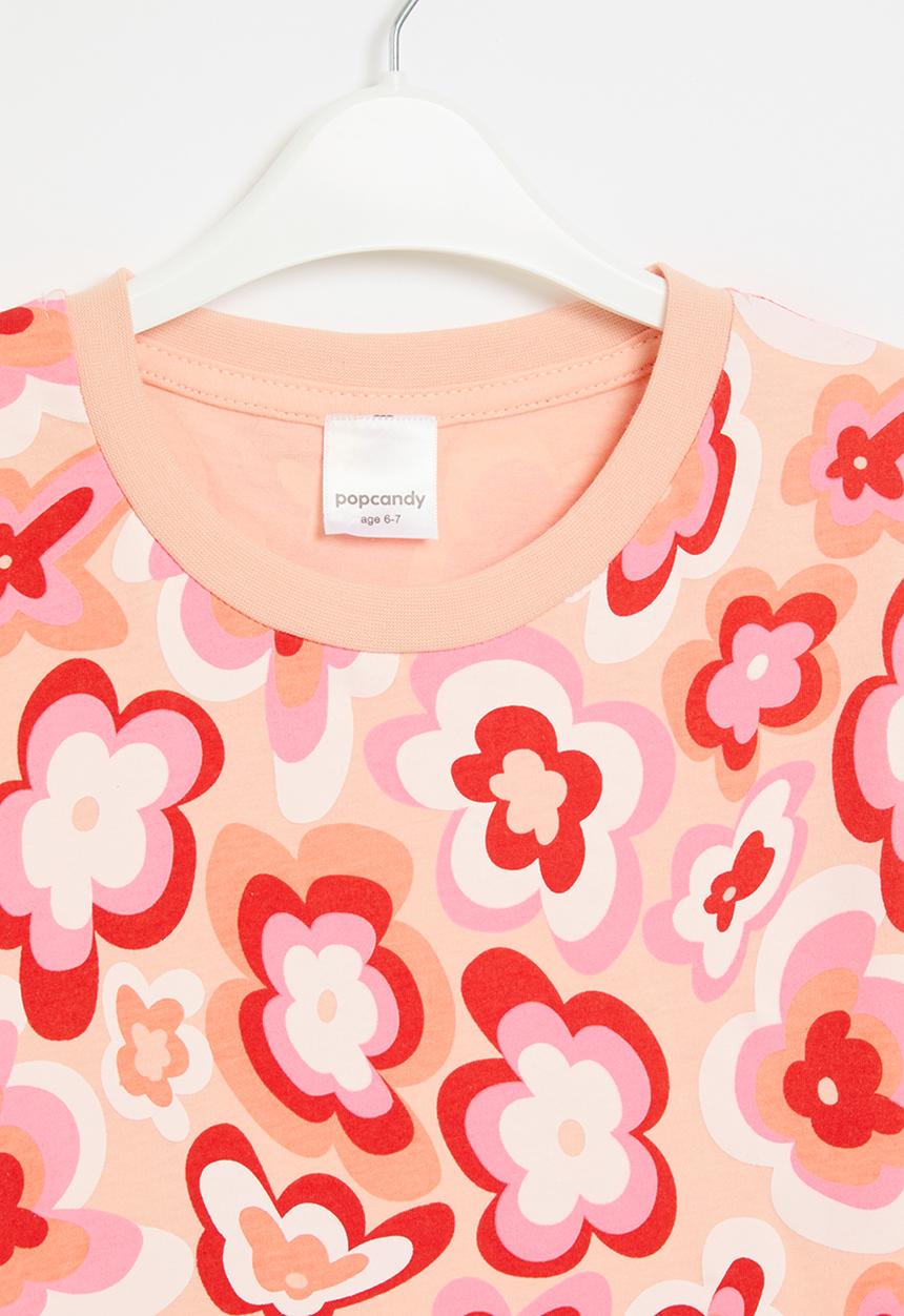 Pop Candy - Printed tee - pink and white