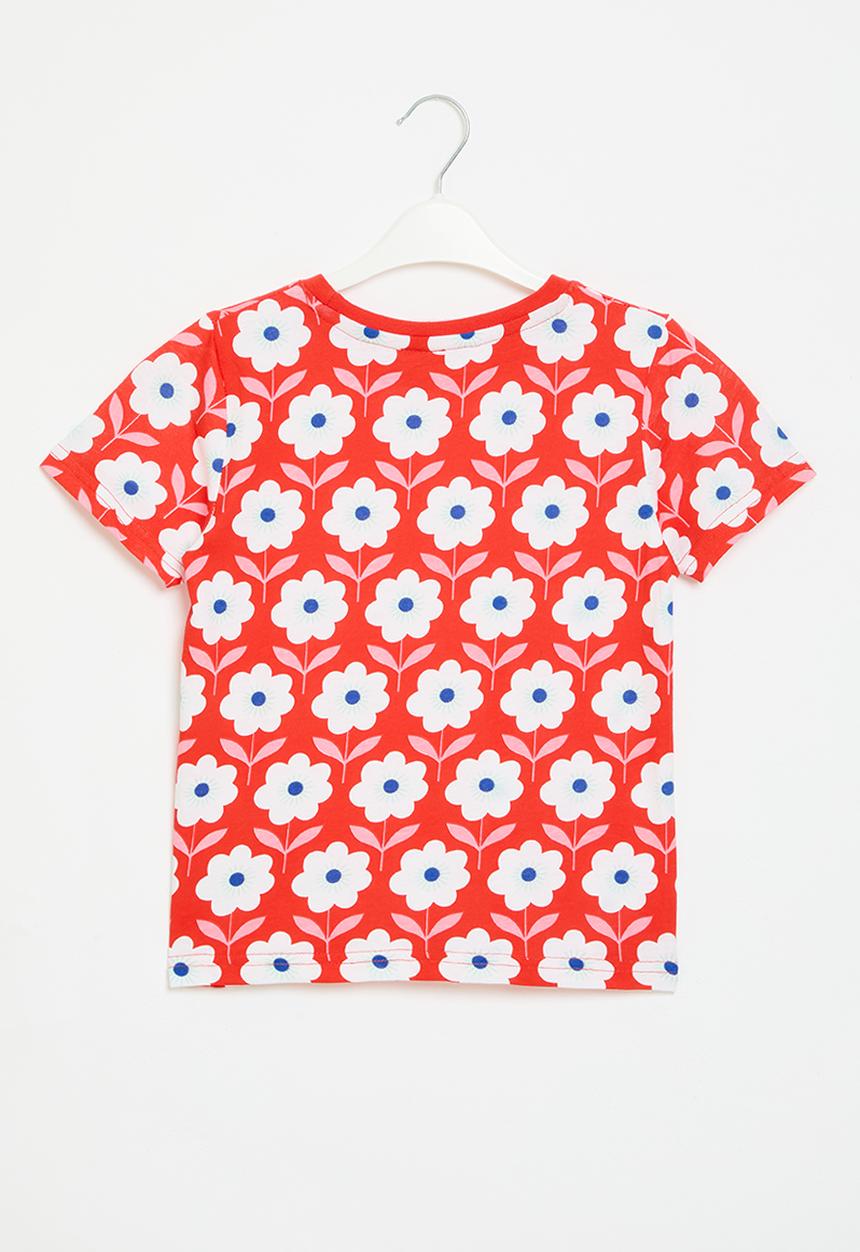 Pop Candy - Floral print tee -red