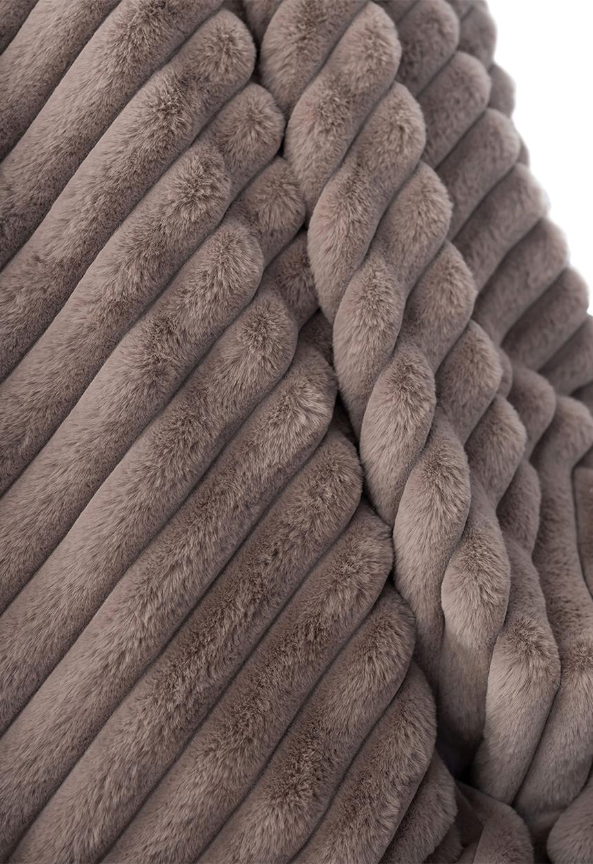 Linen House - Ribbed Faux Fur Throw - Taupe