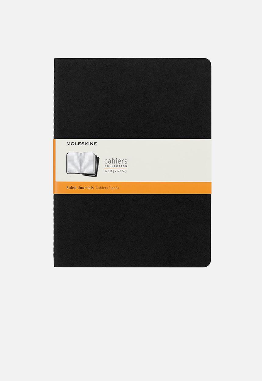 Moleskine - Cahier xlarge ruled pack of 3 - black