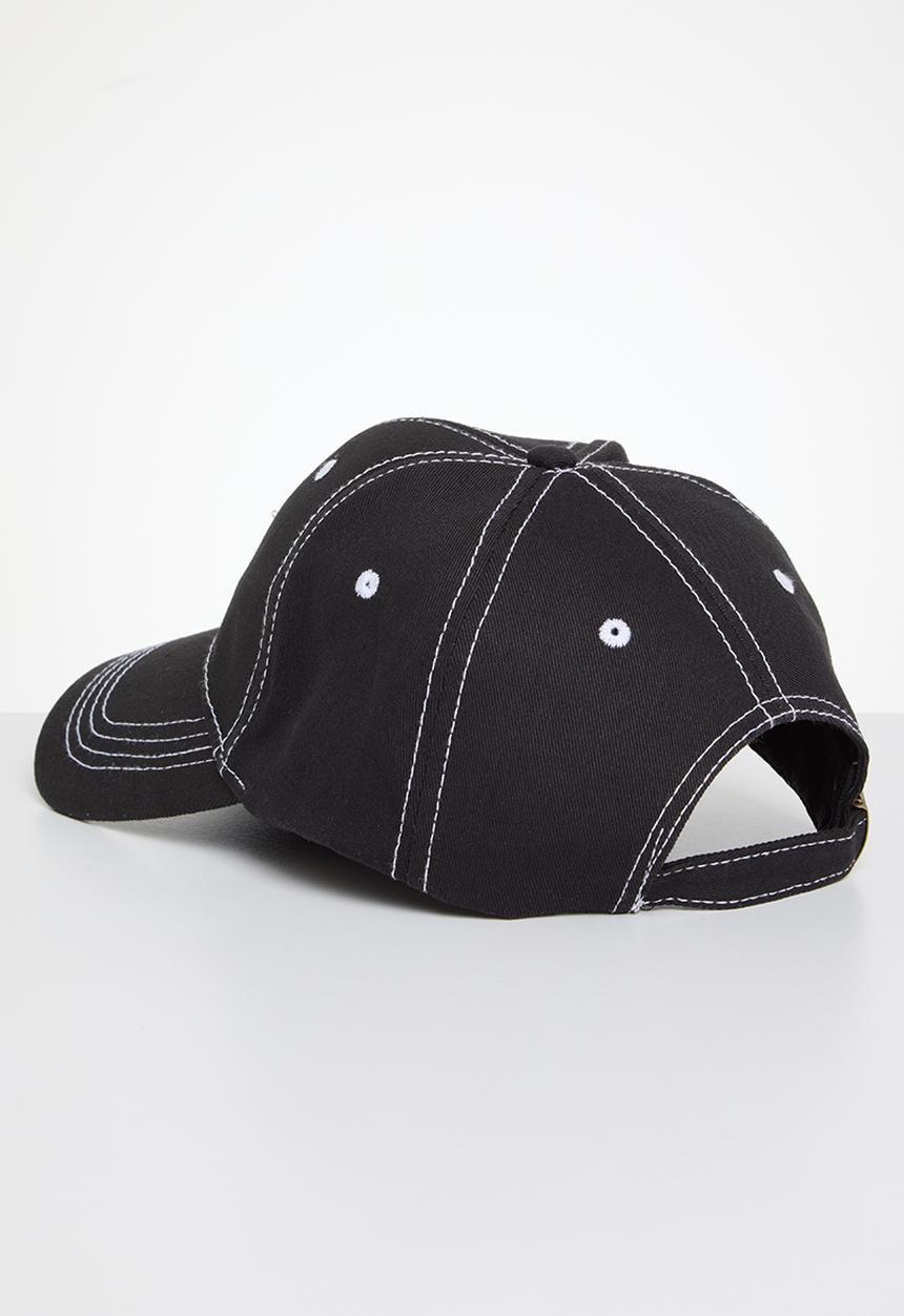 Lark & Crosse - Contrast stitch cap - black
