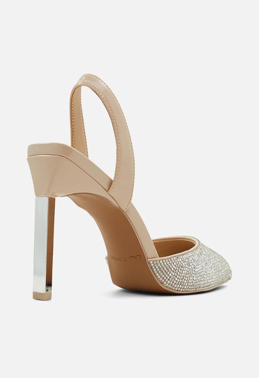 Call It Spring - Jamila slingback court - bone shiny