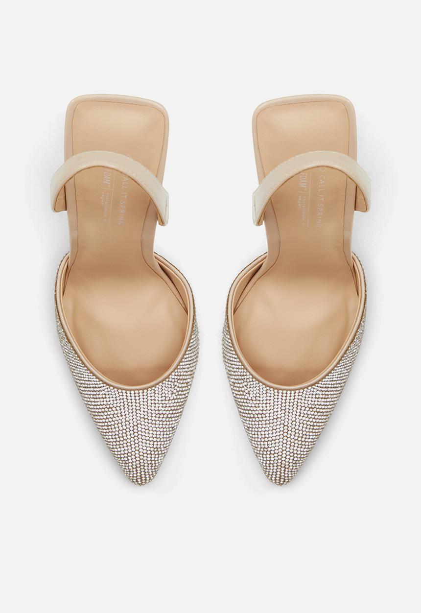Call It Spring - Jamila slingback court - bone shiny