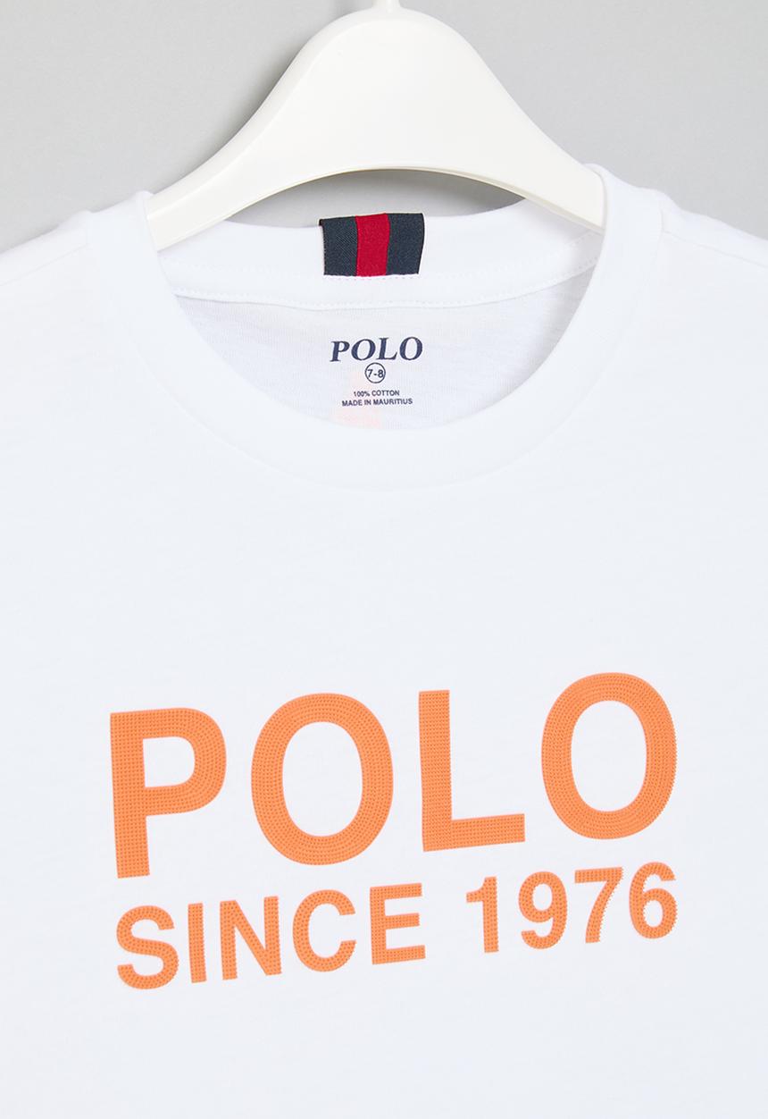 POLO - Boys carter printed tee - white