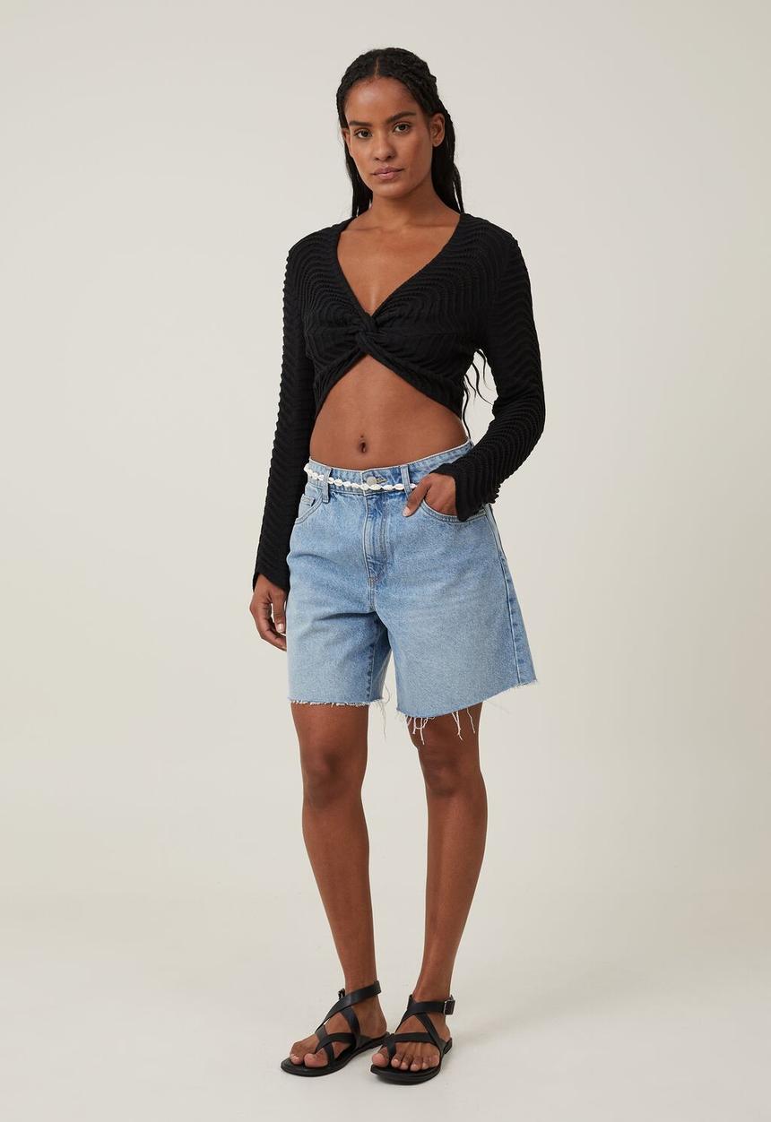 Cotton On - Sun set flare long sleeve - black
