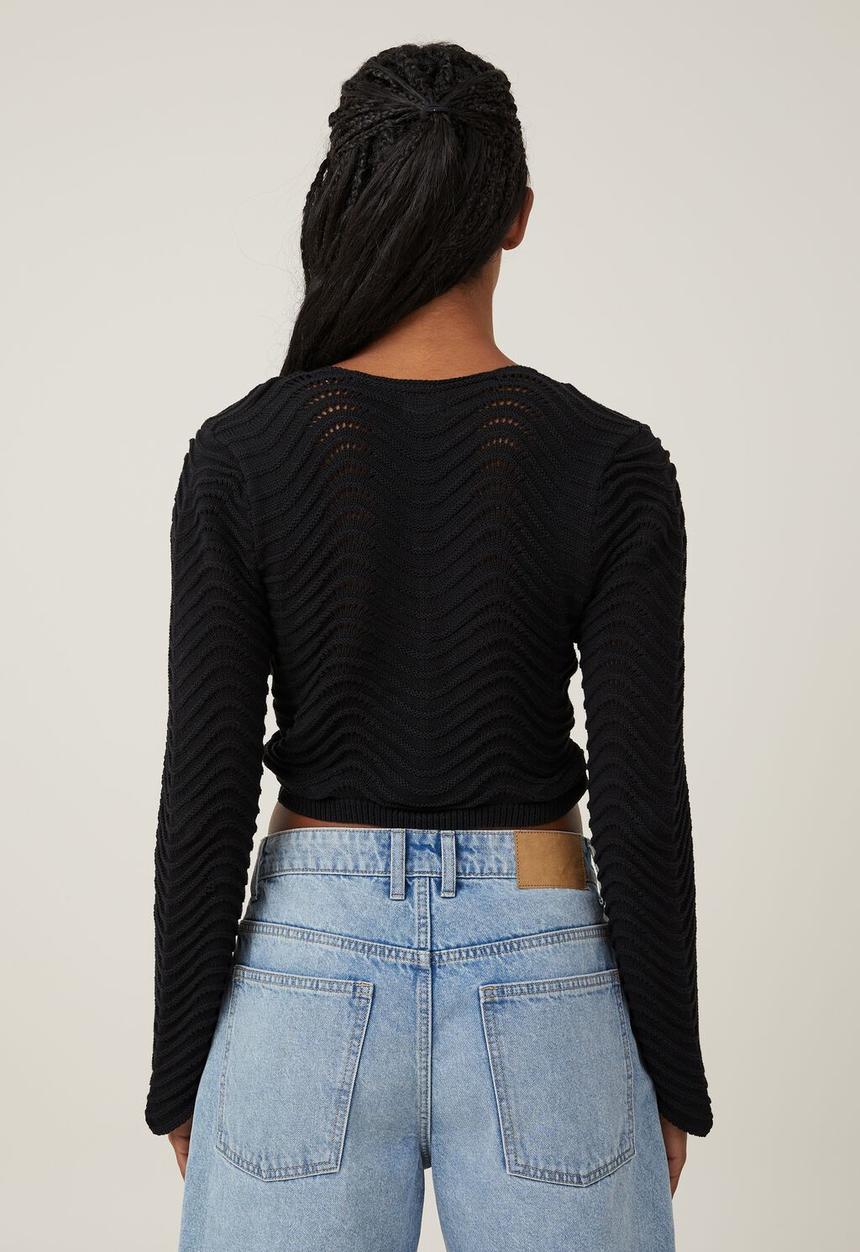 Cotton On - Sun set flare long sleeve - black