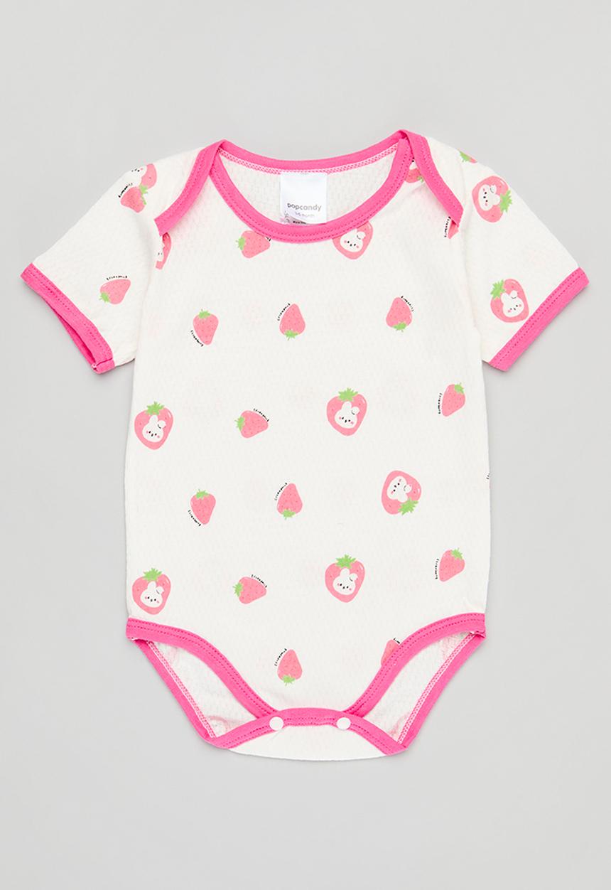 Pop Candy - Baby romper vest - pink & white
