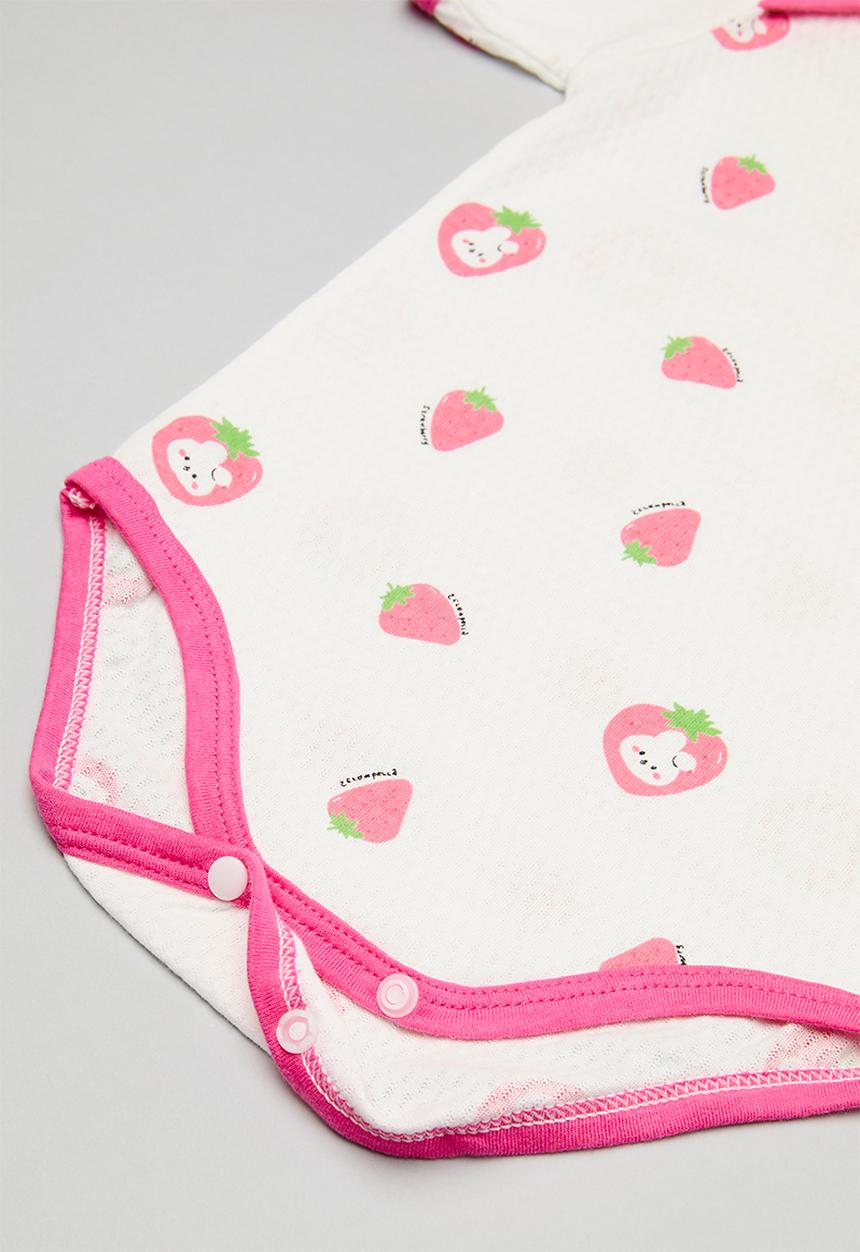 Pop Candy - Baby romper vest - pink & white