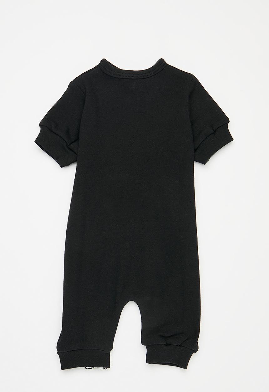 Little Lumps - Zipped summer romper - black