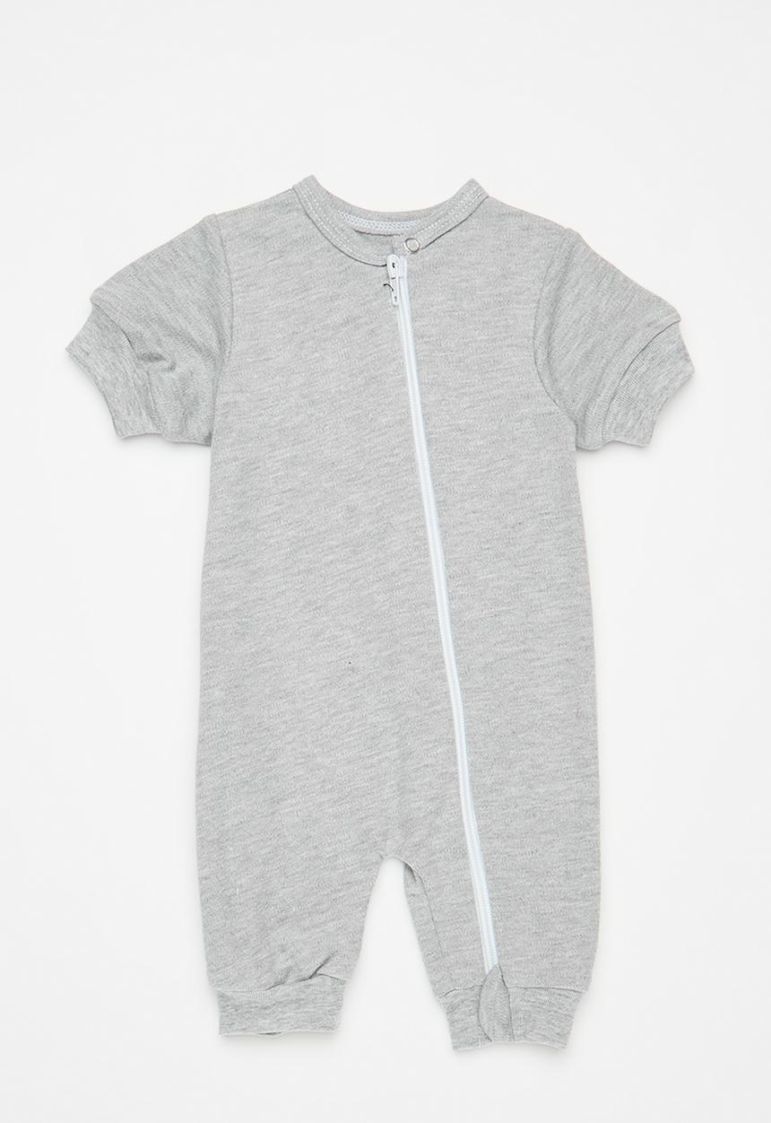 Little Lumps - Zipped summer romper - grey