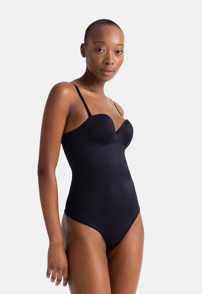 DORINA - Sublime sculpt light padded thong bodysuit - black