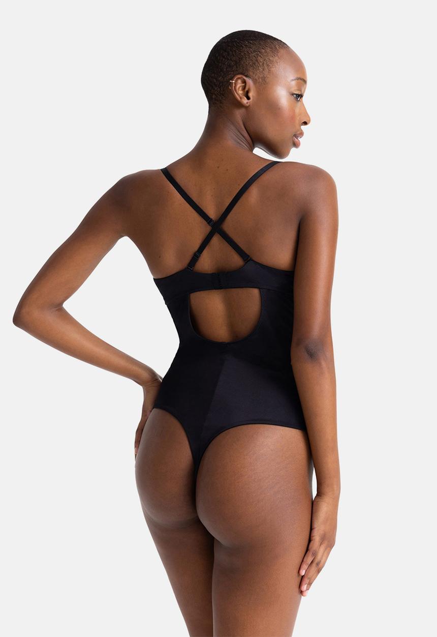 DORINA - Sublime sculpt light padded thong bodysuit - black
