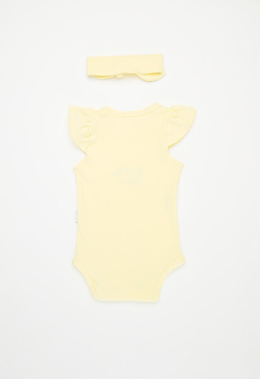 Little Lumps - 2 Pack Frill vest headband set - Yellow