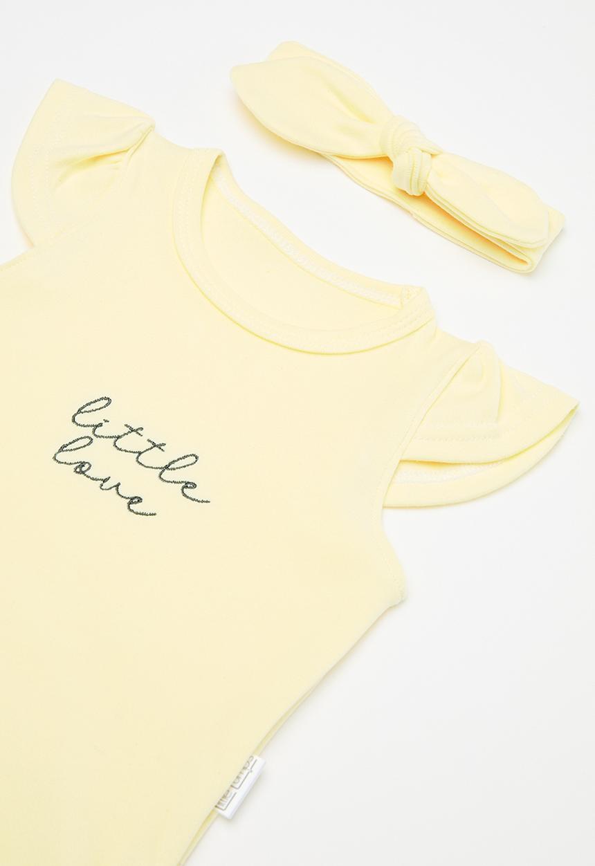 Little Lumps - 2 Pack Frill vest headband set - Yellow