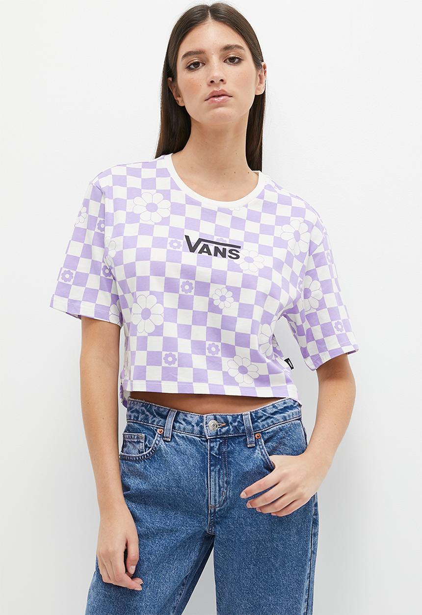 Vans - Floral checker short sleeve crop - sweet lavender