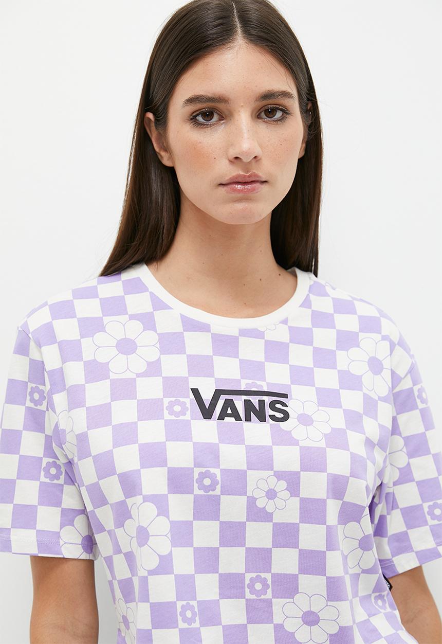 Vans - Floral checker short sleeve crop - sweet lavender