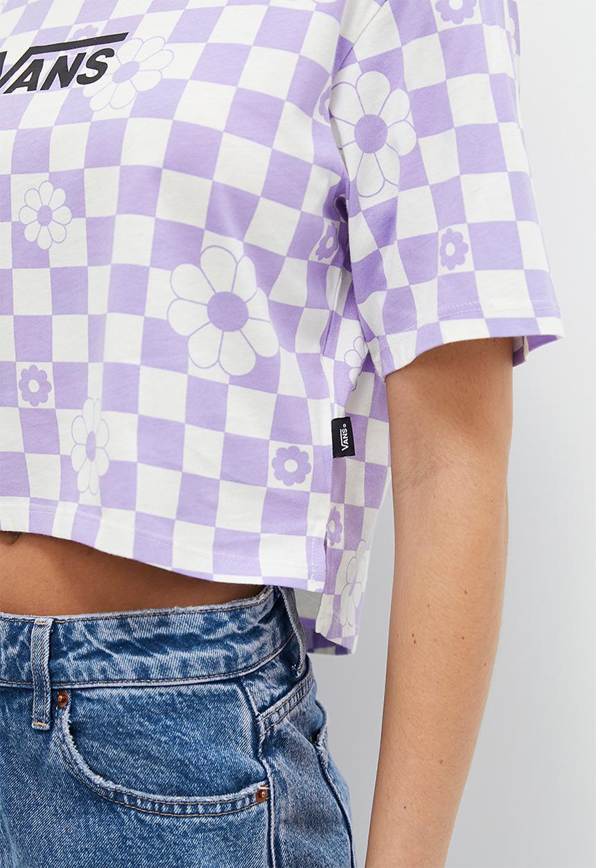 Vans - Floral checker short sleeve crop - sweet lavender