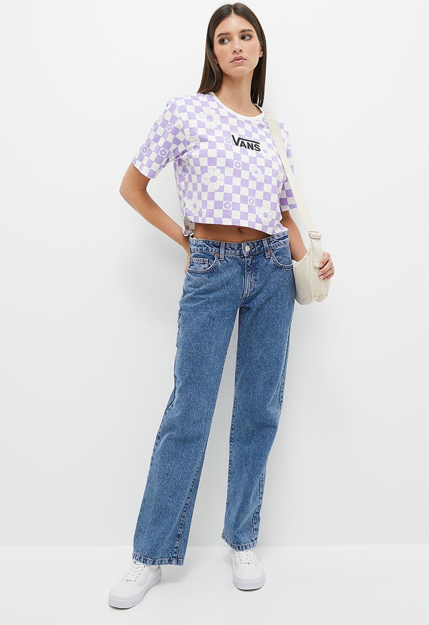 Vans - Floral checker short sleeve crop - sweet lavender