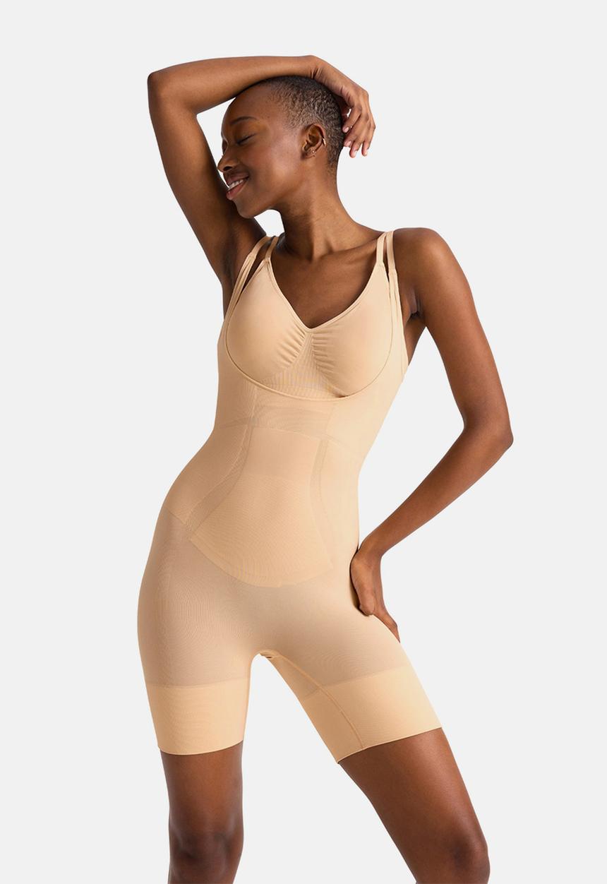 DORINA - Absolute sculpt open bust romper - beige