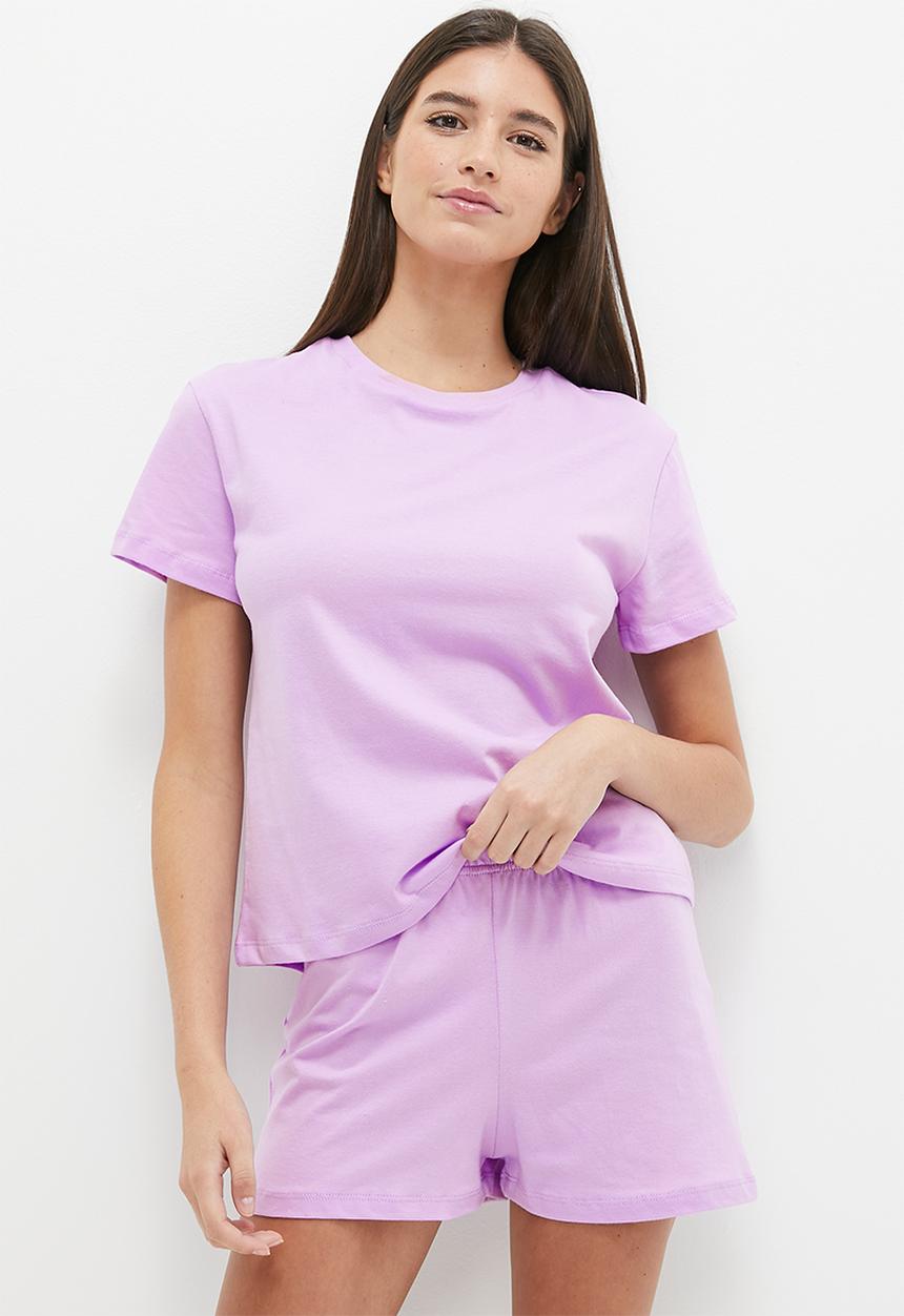 Blake - Knit T-shirt & short set - lilac