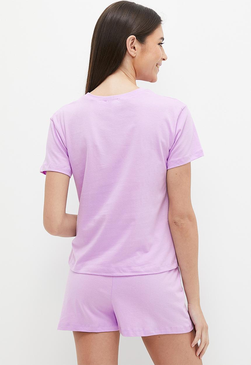Blake - Knit T-shirt & short set - lilac