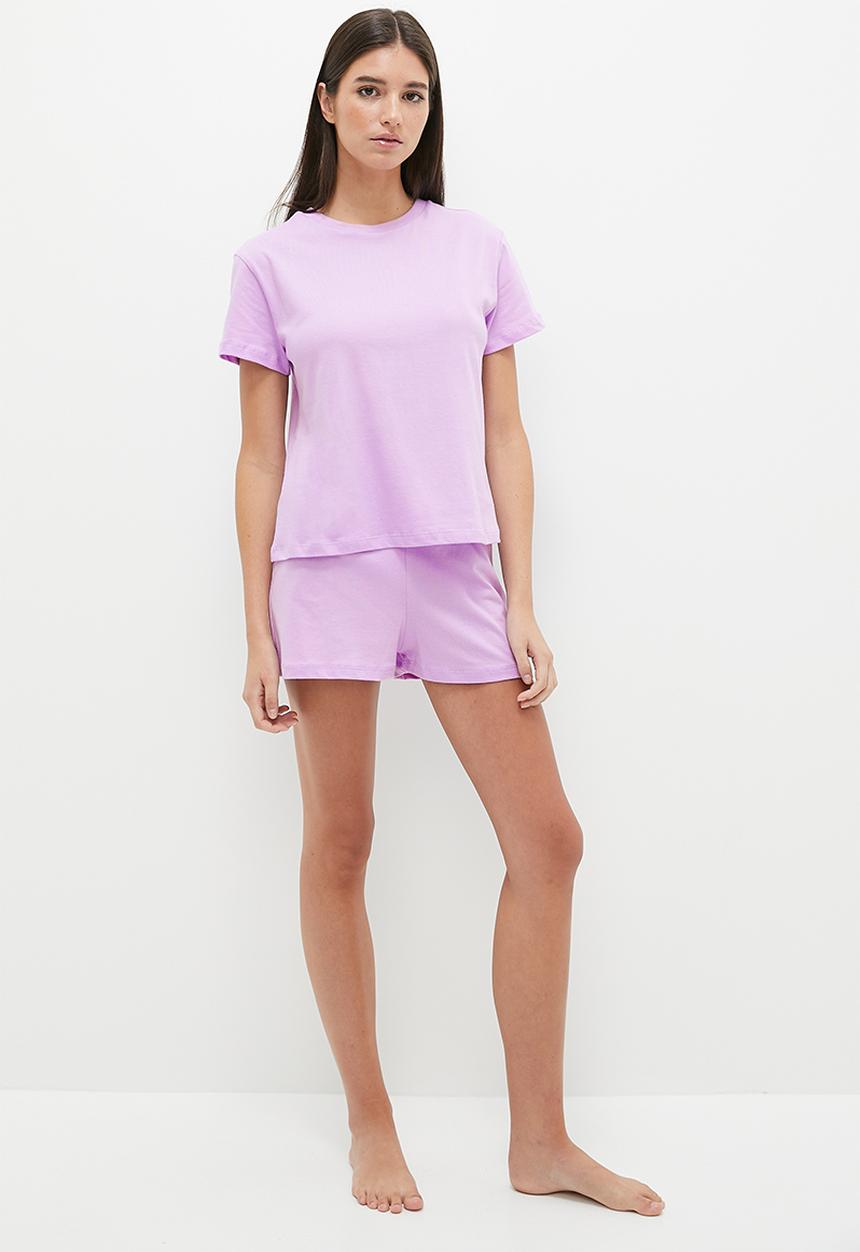 Blake - Knit T-shirt & short set - lilac