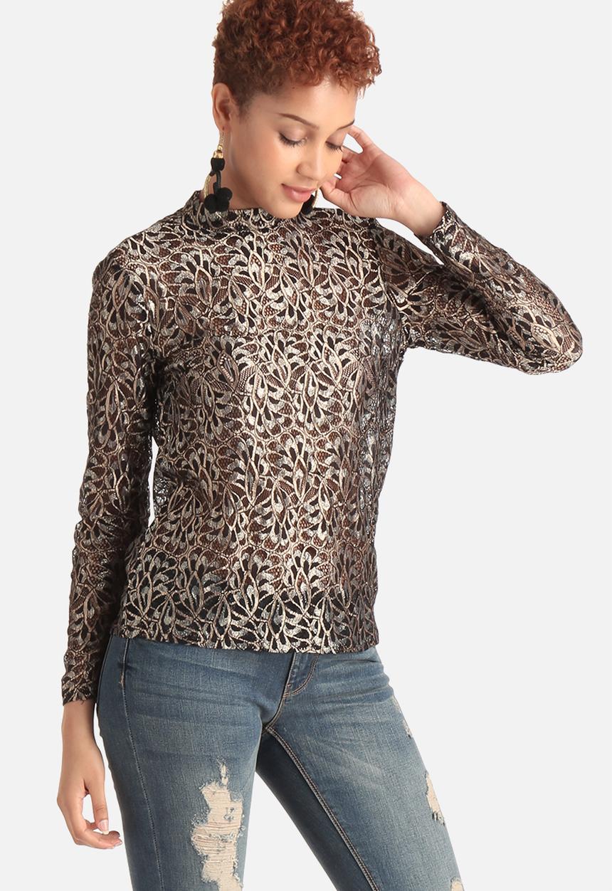 Vero Moda - Henry High Neck Lace Top
