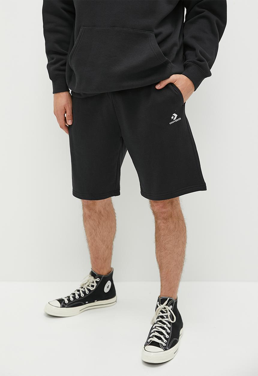 Converse - Converse Go-To Embroidered Star Chevron Standard Fit Fleece Short - Black