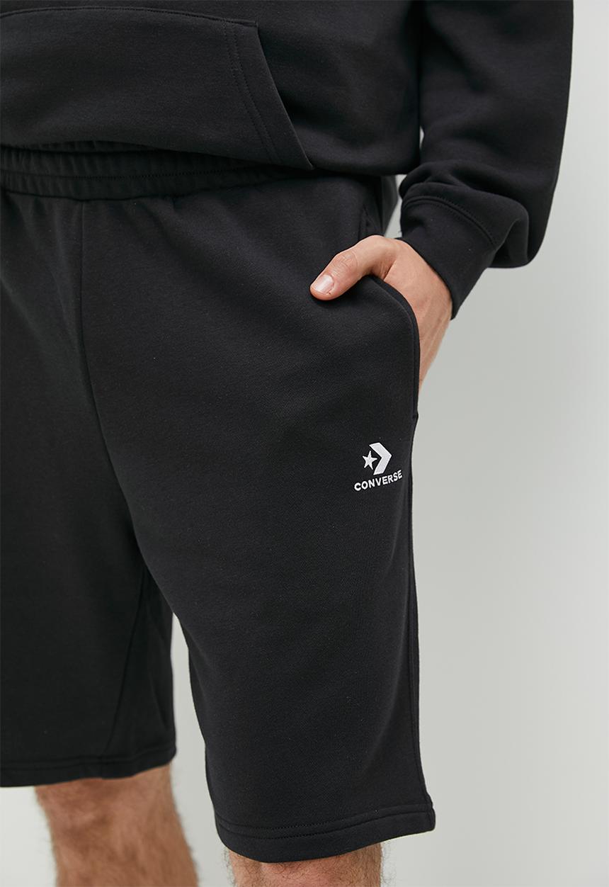 Converse - Converse Go-To Embroidered Star Chevron Standard Fit Fleece Short - Black