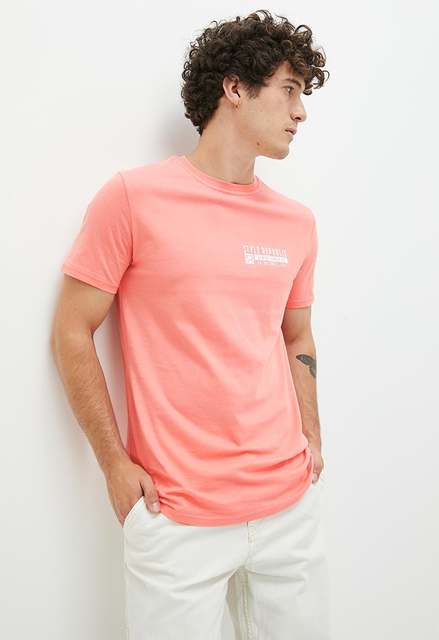 STYLE REPUBLIC - Josh SR Logo Graphic Tee - Dusty Pink