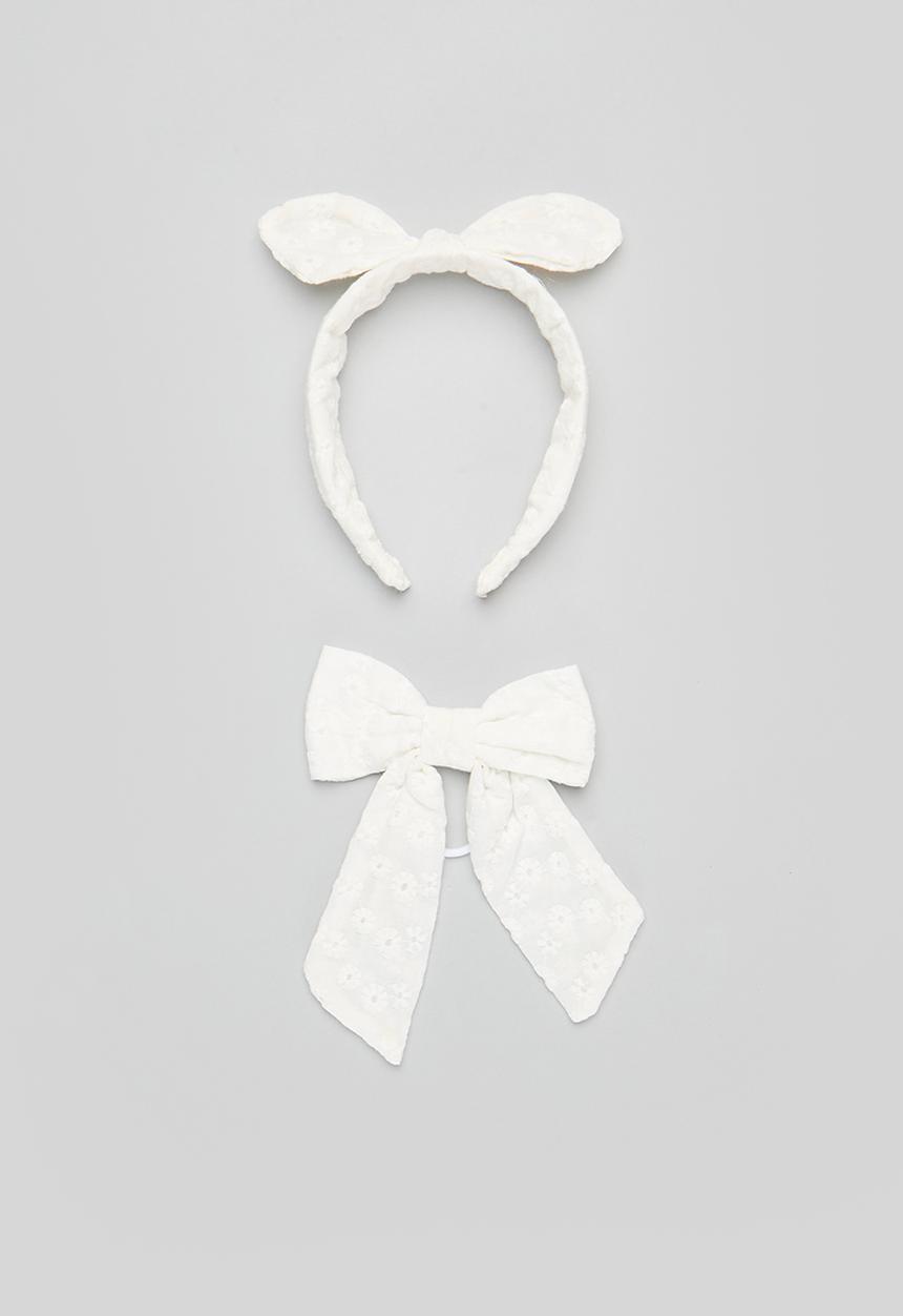 Cotton On - Bailee Bow Pack - Vanilla/Broderie