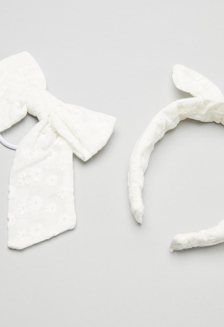Cotton On - Bailee Bow Pack - Vanilla/Broderie