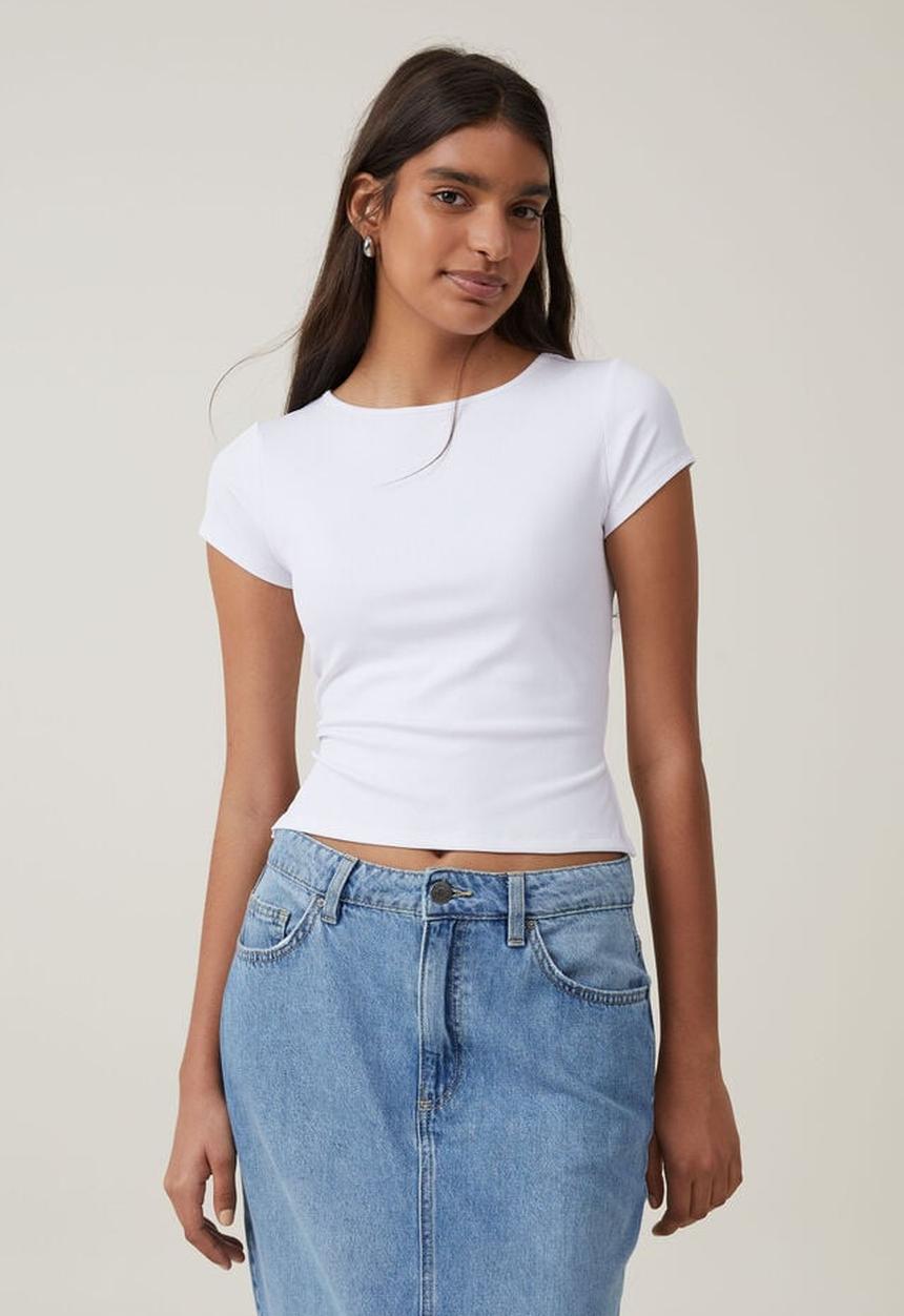 Cotton On - Romy Open Back Cap Sleeve Top - White