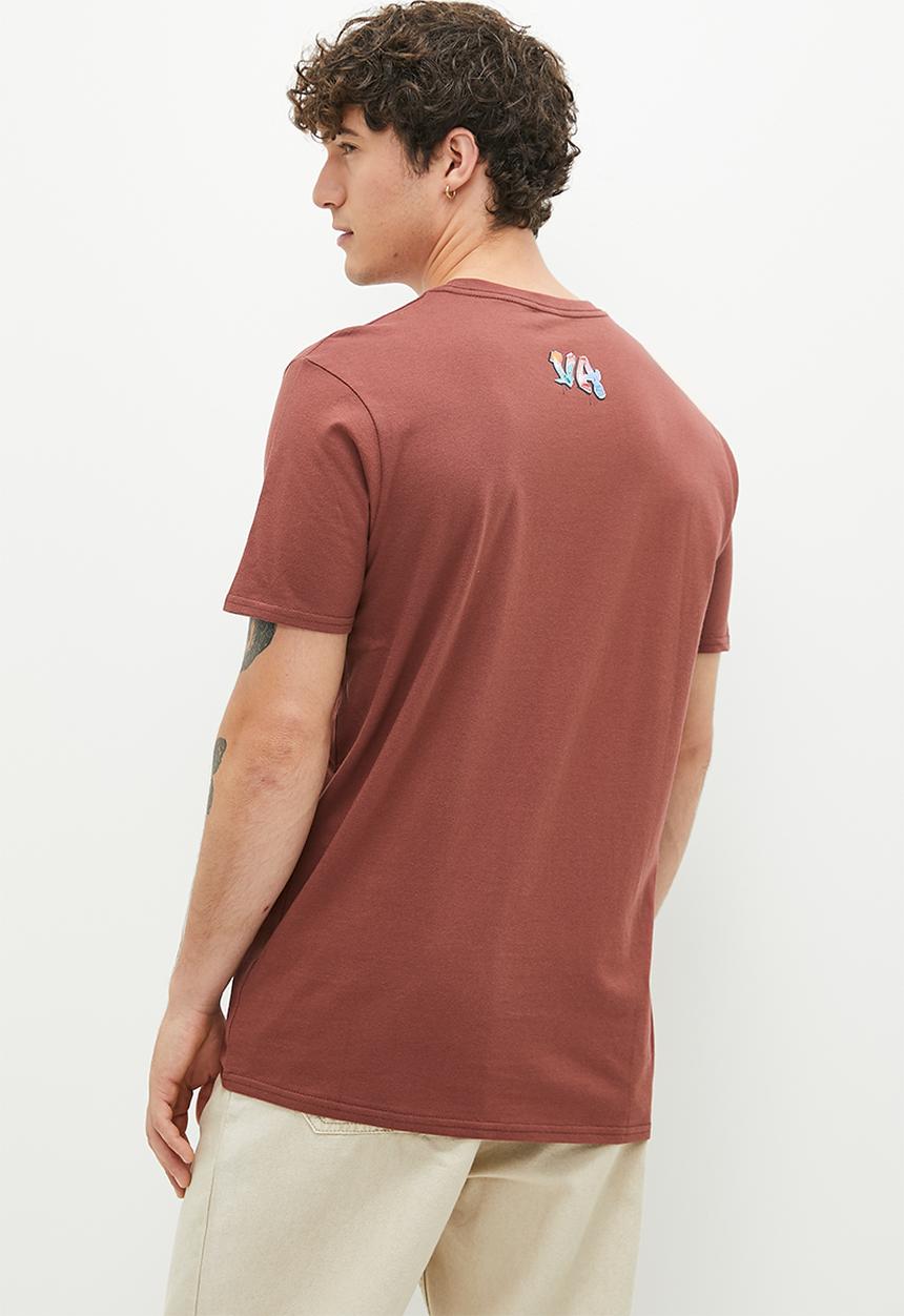RVCA - Black book short sleeve - red
