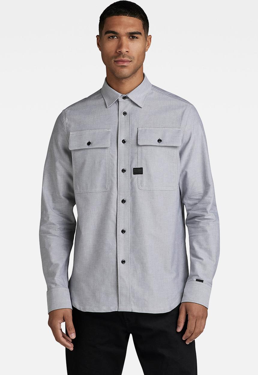 G-STAR - Cpo regular shirt l\s duke oxford - correct grey/white oxford