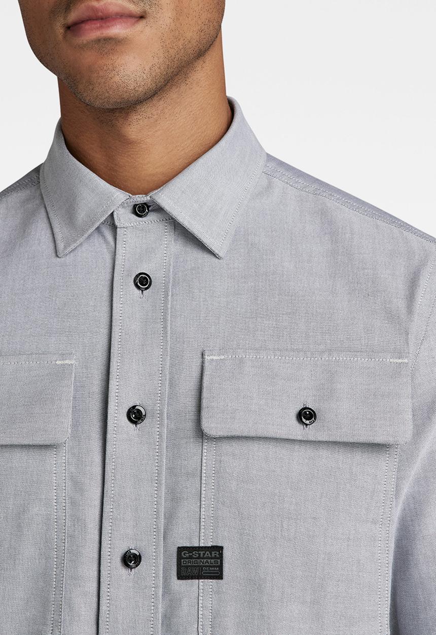 G-STAR - Cpo regular shirt l\s duke oxford - correct grey/white oxford