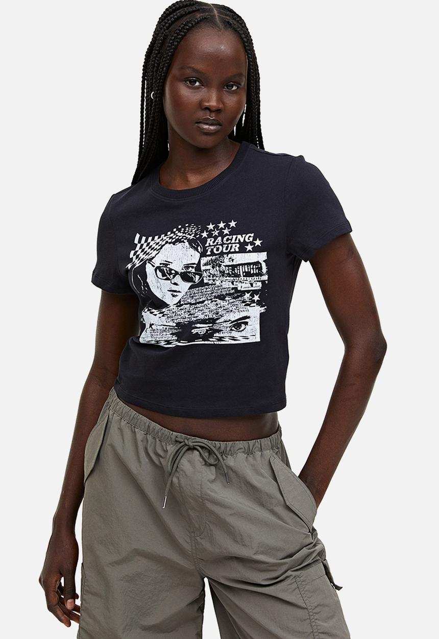 H&M - Printed t-shirt - black racing tour