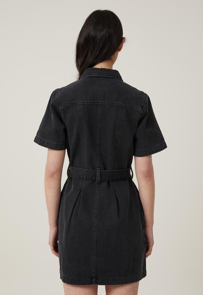Cotton On - Denim Mini Dress - Graphite