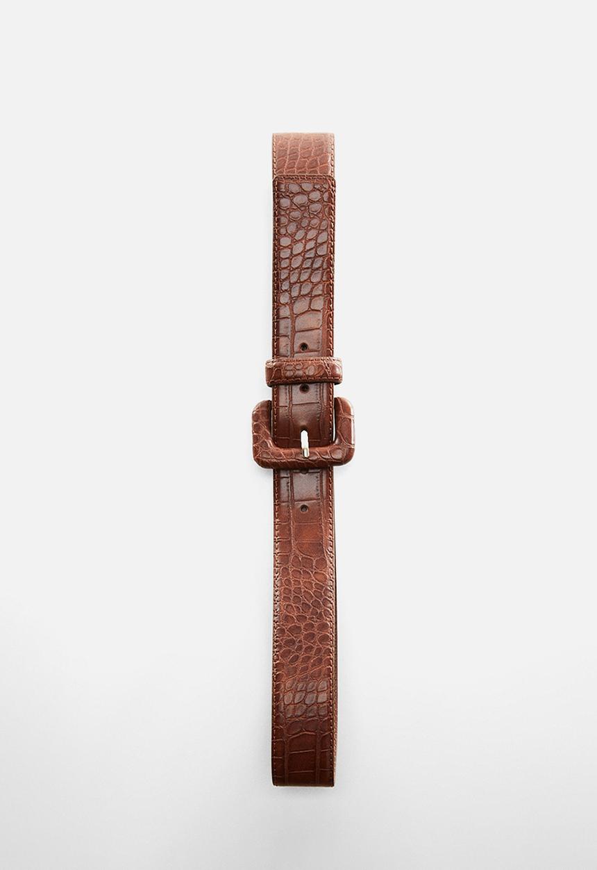 MANGO - Belt aline - brown